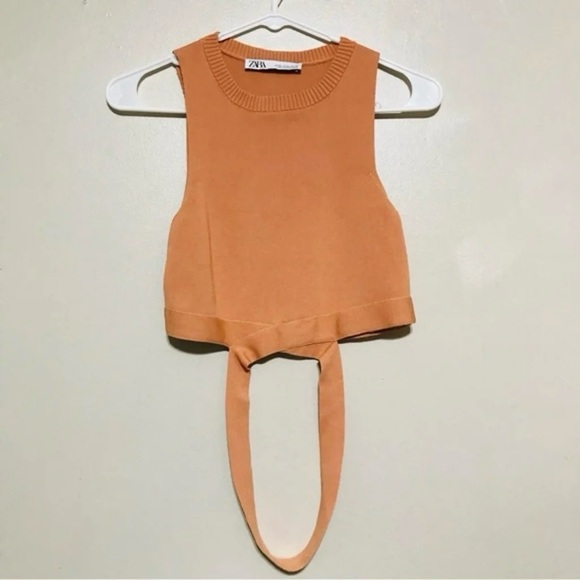 Zara Tops - Zara Orange Sleeveless Crop Top